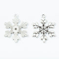 Detailed Six Arm Snowflake Charm In Antique Bronze and Antique Silver Metal Finish view 6