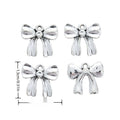 Classic Ribbon Bow Alloy Charm in Antique Silver Finish view 3