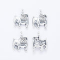 Patterned Elephant Detailed Metal Charm in 1 Finish view 3