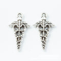Caduceus Charm in 2 Metal Finishes for Jewelry Making view 5