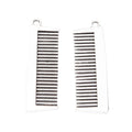 Rectangular Comb Metal Charms in Pale Gold and Silver view 6
