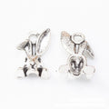 Three Dimensional Rabbit Head Metal Charm Pendant Jewelry Making Component view 6