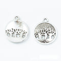Round Openwork Tree Pendants in Three Metal Finishes view 7