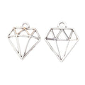 Open Diamond Outline Metal Charms in Four Metallic Finishes view 9