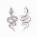 Double-Sided Coiled Snake Metal Charm in Two Antique Finishes view 5