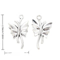 Curled Butterfly Alloy Charm in Antique Silver Finish view 3