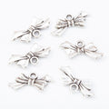 Tied Ribbon Bow Metal Charms in Two Antique Finishes view 6