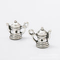Miniature Teapot Metal Charms in Two Antique Finishes view 6