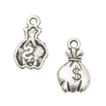 Dollar Sign Money Bag Metal Charms in Six Metallic Finishes view 11