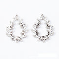 Ornate Teardrop Leaf Double-Loop Metal Connectors Jewelry Components view 5