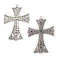 2-Finish Flared Filigree Cross Metal Jewelry Components for Crafts view 6