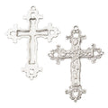 Floral Crucifix Metal Pendant Charms in 4 Distinct Finishes view 9