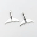 Silver Tone Whale Tail Metal Charms With Smooth Sculpted Finish view 3