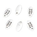 Handmade Inscription Oval Tag Charms in Four Finishes view 9