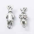 Flower Holding Rabbit Charm in 4 Metal Finishes for Jewelry Making view 9