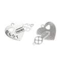 Best Friends Heart And Key Metal Charm in 4 Finishes view 9