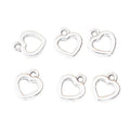 Open Heart Charms in Five Contrasting Metal Finishes view 10