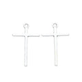 Plain Cross Charm with a slender plain cross in 2 Metal Finishes view 6