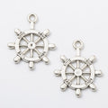 Detailed Ship Wheel Charm in 2 Metal Finishes for Jewelry Making view 6