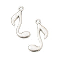 Single Music Note Metal Charm Pendant in Two Finishes view 6