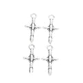 Pebble Texture Cross Metal Charm in 1 Pictured Finish view 3