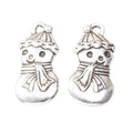 Snowman Charm Scarf and Hat Metal Pendant in Three Finishes view 8