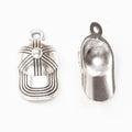 Striped Baseball Cap Metal Charms in Two Antique Finishes view 6