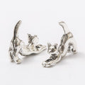 Playful Raised Tail Cat Charm in 2 Metal Finishes for Jewelry Making view 6