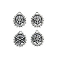 Round Framed Snowflake Charms in Four Metal Finishes view 9