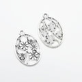 Oval Openwork Floral Charms In Two Finishes For Jewelry Making view 6