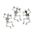 Dancing Skeleton Figure Metal Charm in Antique Silver Tone view 3