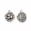 Bird Nest Metal Charm 2 Finish Options Craft Supply view 6