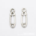Mini Safety Pin Metal Charms in Two Antique Finishes view 6