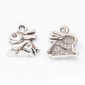 Sitting Rabbit Charm Alloy Jewelry Making Component in 2 Finish Options view 6