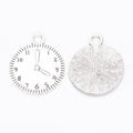 Antique Round Clock Face Metal Charm, Two Finishes view 6