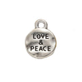 LOVE and PEACE Double Sided Round Charms in Five Finishes view 10