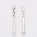 Slender Golf Club Metal Charm for Jewelry Making in Antique Silver view 3
