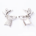 Antlered Deer Head Metal Charm Pendant in Two Finishes view 7
