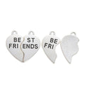 Best Friends Split Heart Block Letter Metal Charm in 2 Finishes view 6