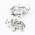 Patterned Elephant Metal Charms in Two Antique Finishes view 7