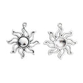 Wavy Ray Sun Metal Pendant Charms in 2 Distinct Finishes view 6
