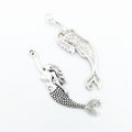 Antique Silver Mermaid Metal Charms with Curved Tail view 3