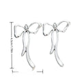 Slender Ribbon Bow Alloy Charm in Antique Silver Finish view 3