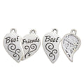 Best Friends Split Heart Script Metal Charm in 1 Finish view 5