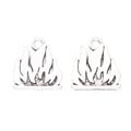 Silver Tone Layered Flame Metal Charm With Cutout Detail view 3
