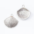Ridged Scallop Shell Pendants in 3 Metal Finish Options view 8