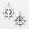 Layered Ship Wheel Metal Charms in Antique Bronze and Silver view 6
