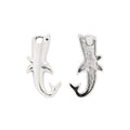 Curved Shark Charm in Antique Silver for Jewelry Making view 4