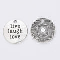 Live Laugh Love Round Metal Charm in 4 Finishes for Jewelry Making view 9