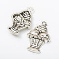 Cupcake Charm with Swirled Frosting in Two Antique Finishes view 6